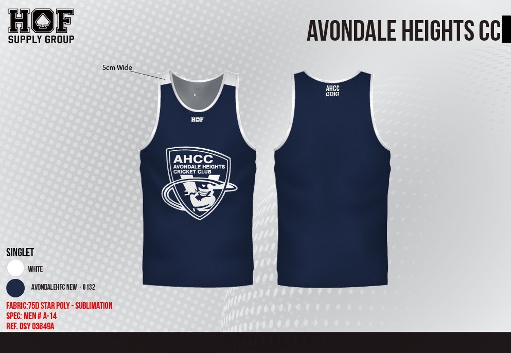 HOF-Avondale-Heights-CC-17-10-25.jpg Avondale Heights CC Training Singlet - Image 1