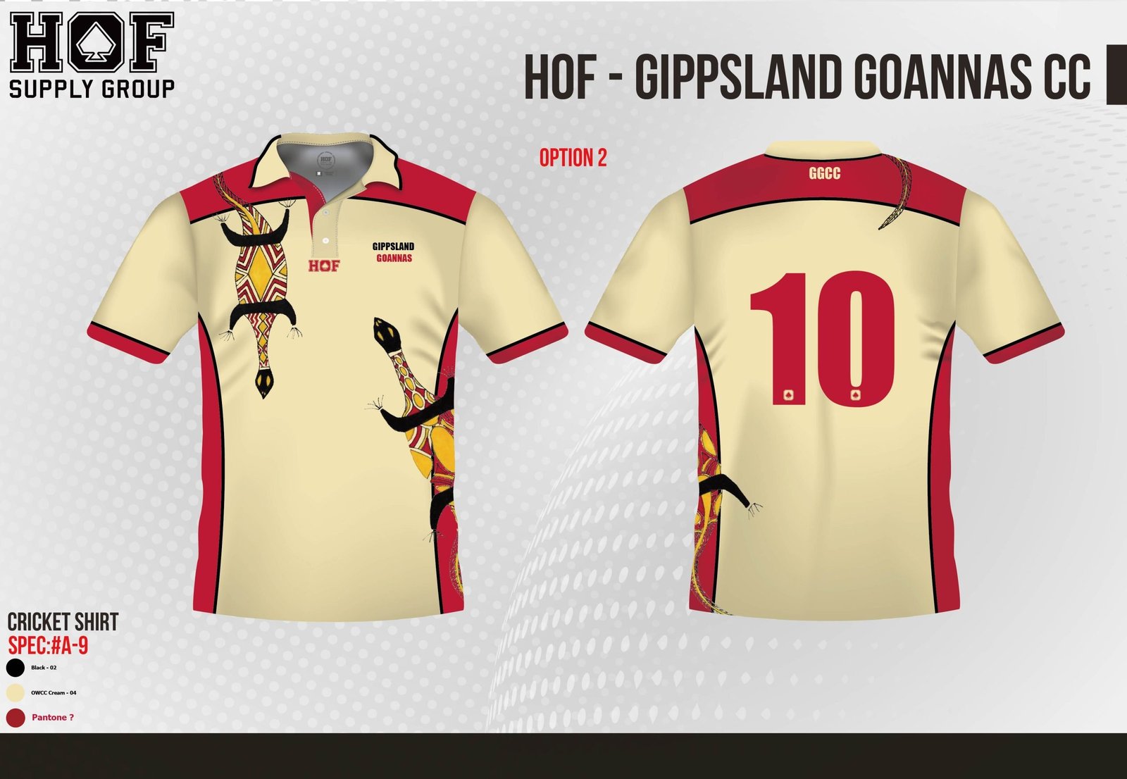 HOF-Gippsland-Goannas-CC-22-08-25-02-scaled-1.jpg Gippsland Goannas CC SS CREAM POLO - Image 1