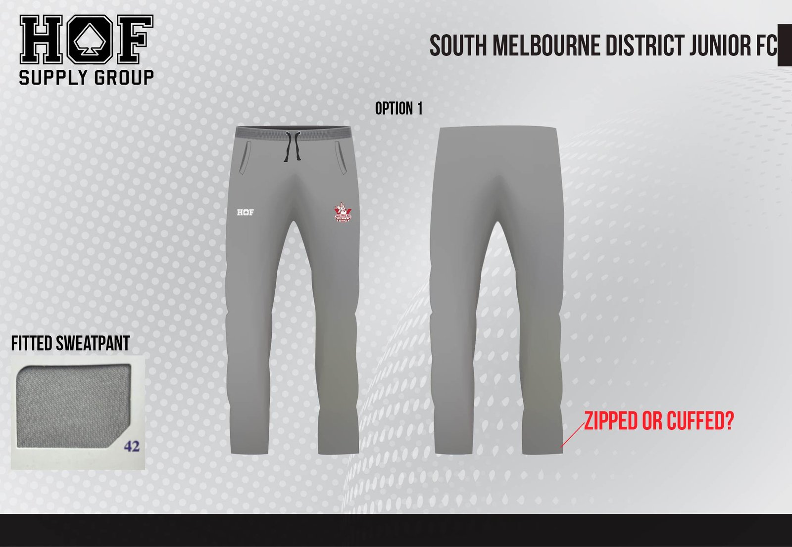 HOF-South-Melbourne-District-Junior-FC-05-03-24-01.jpg SMDJFC Tracky Pant with zips - Image 1