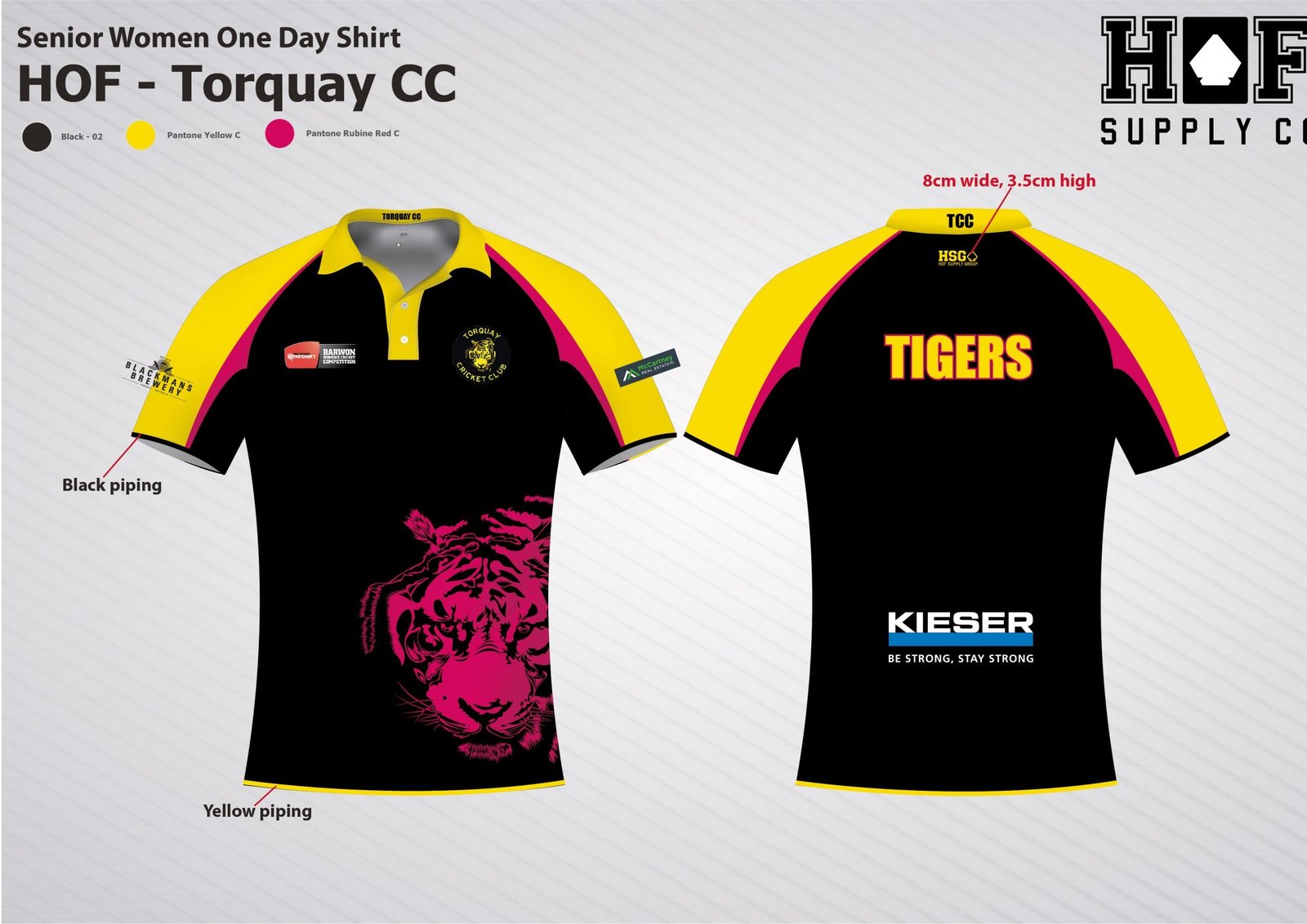 HOF-Torquay-Cricket-Club-22-08-20-03-scaled-1.jpg WOMEN'S - short sleeve black / yellow /pink polo - Wholesale - Image 1