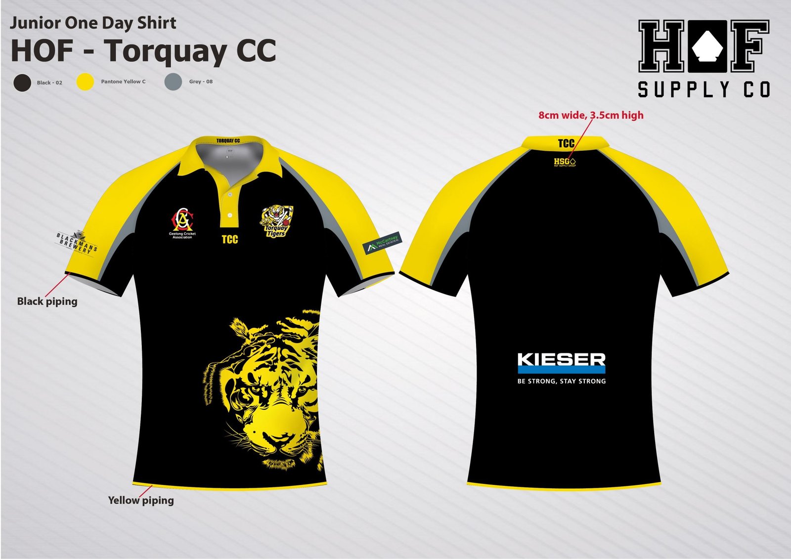 HOF-Torquay-Cricket-Club-22-08-20-05-scaled-1.jpg BOYS - short sleeve black / yellow polo - Image 1