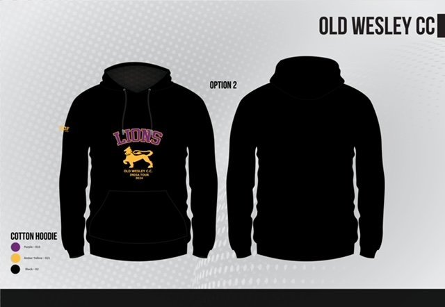 SLG - Old Wesley CC Tour of India 2024 31-08-23 OWCC Fleece Hoody INDIA TOUR 2024 - Image 1
